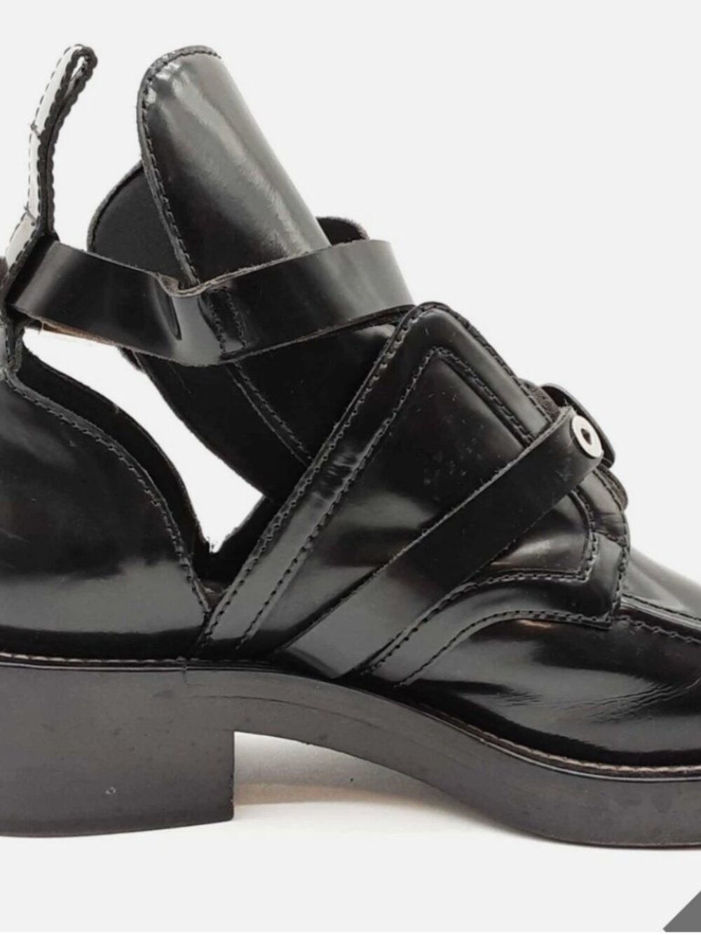 Balenciaga Ceinture Black Leather Ankle Boots Size 39.5 - Picture 3 of 11